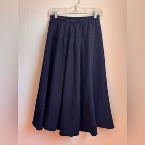 Vintage Eileen Fisher Black Midi A-Line Skirt